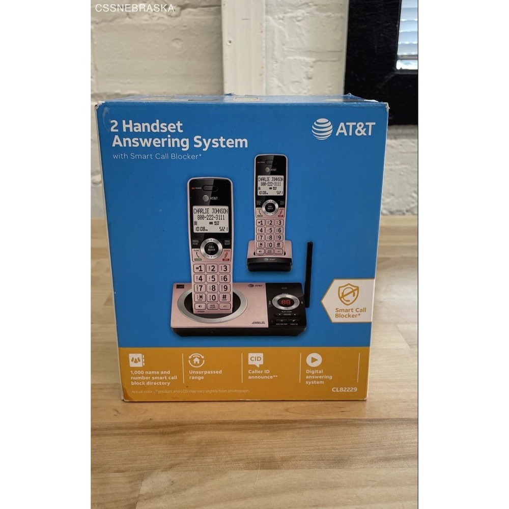 AT&T CL82229 DECT 6.0 2 Handset Cordless Phone Answering System Smart Call Block